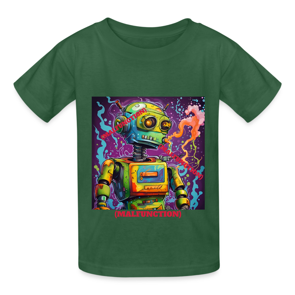 MALFUNCTIONING ROBOT!! CHILDREN'S T-SHIRT - bottle green