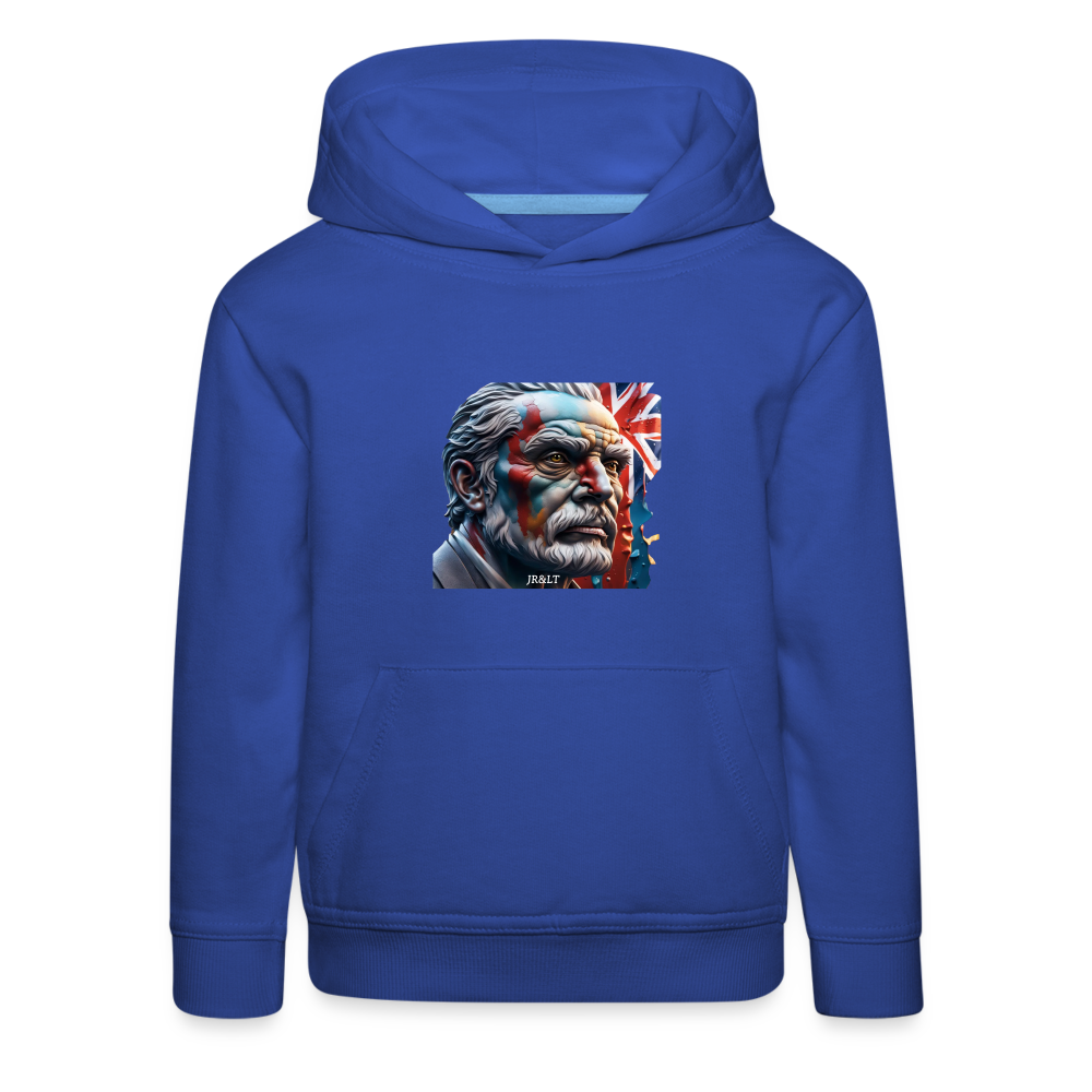 OLD MAN BRITAIN!! CHILDREN'S HOODIE - royal blue