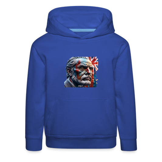 OLD MAN BRITAIN!! CHILDREN'S HOODIE - royal blue