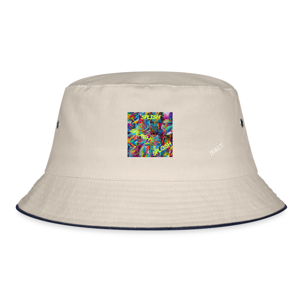 SPLISH SPLASH SPLOSH!! BUCKET HAT - ecru/navy