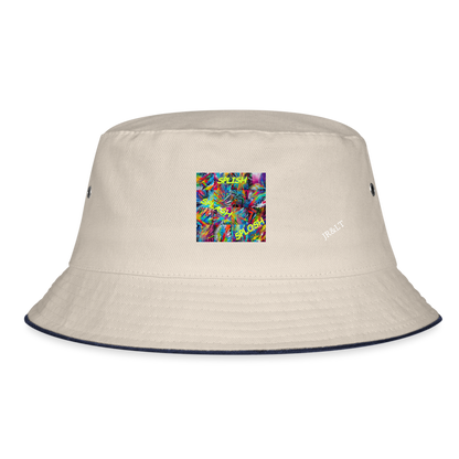 SPLISH SPLASH SPLOSH!! BUCKET HAT - ecru/navy