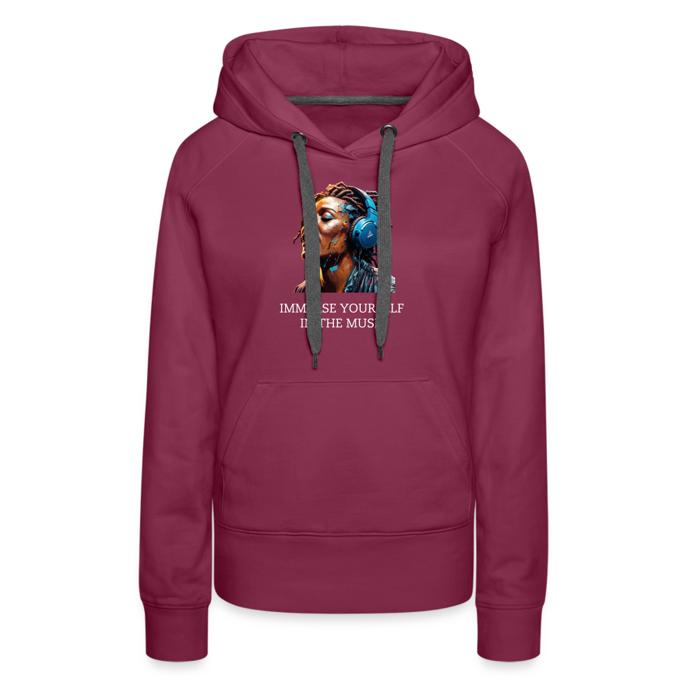 IMMERSE YOURSELF IN THE MUSIC!! WOMEN'S HOODIE - bordeaux