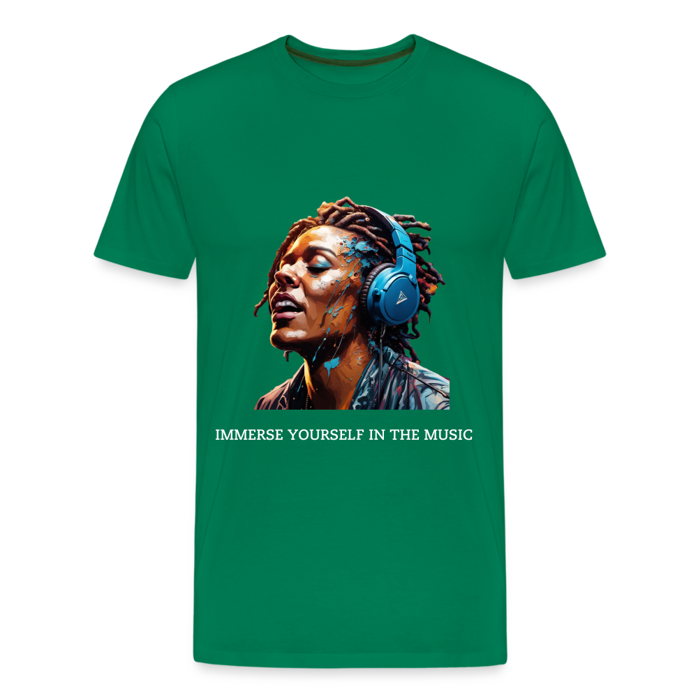 IMMERSE YOUR SELF IN THE MUSIC!! MEN'S PREMIUM T-SHIRT - kelly green