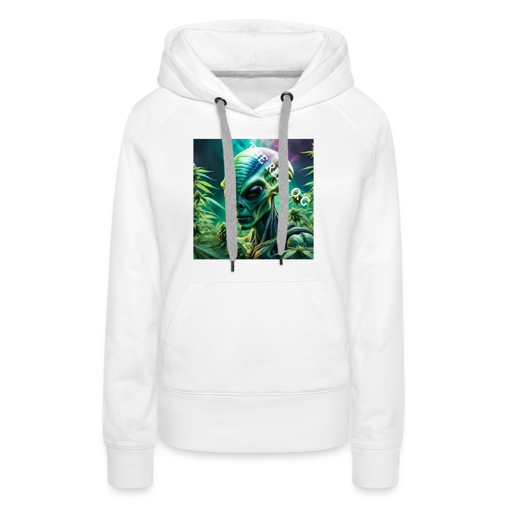 THE REAL ALIEN O.G!! - WOMENS HOODIE - white