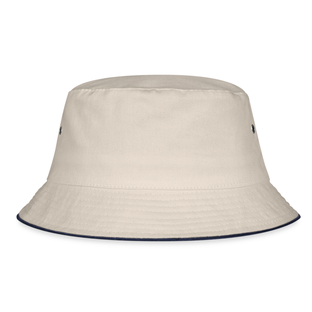 TWISTED!! BUCKET HAT - ecru/navy