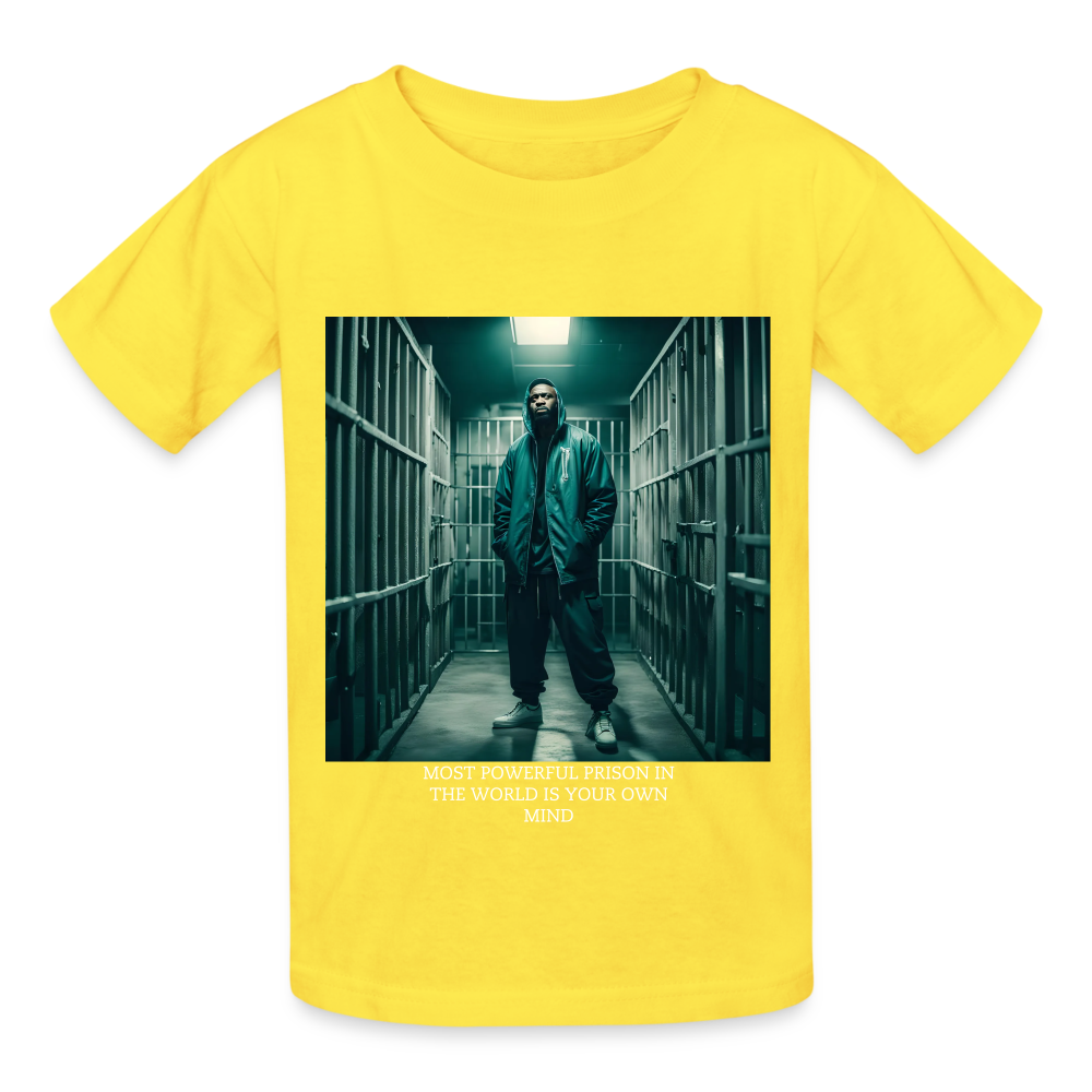 MOST POWERFUL PRISON IN THE WORLD IS OUR MIND - CHILDREN'S T-SHIRT - yellow