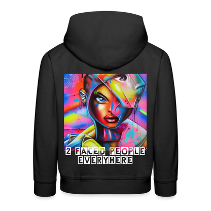 TWO FACED PEOPLE EVERYWHERE - CHILDREN'S HOODIE - black