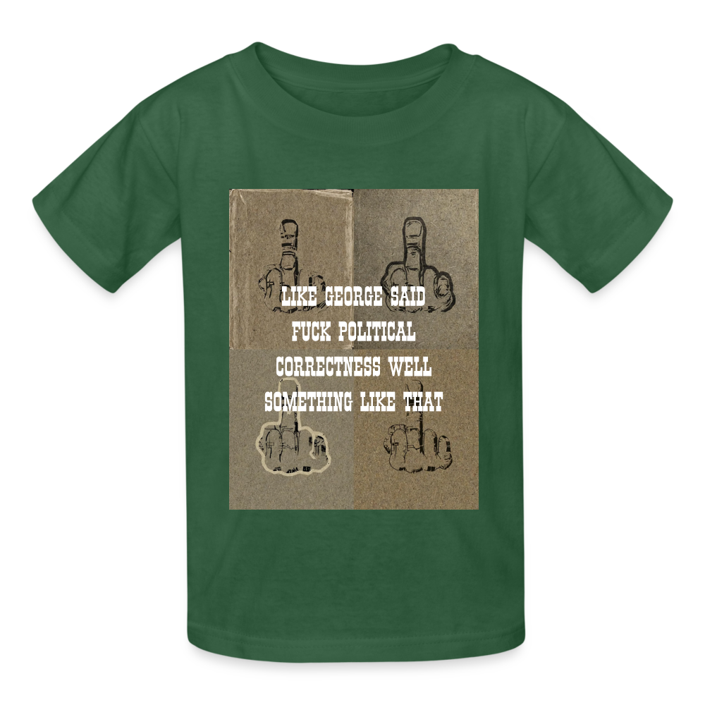 FUCK POLITICAL CORRECTNESS - CHILDREN'S T-SHIRT - bottle green