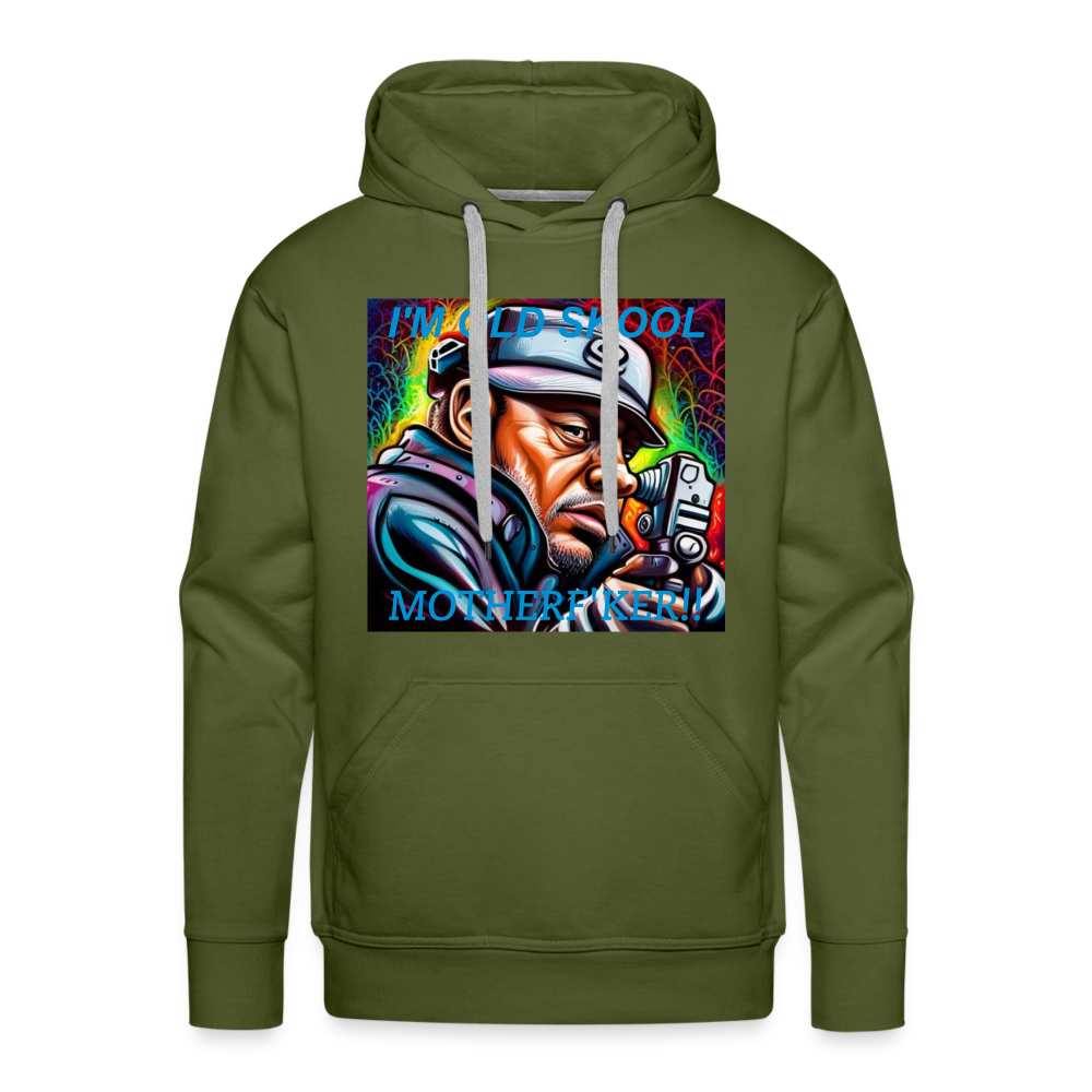 I'M OLD SKOOL MOTHERF'KER!! MEN'S HOODIE - olive green