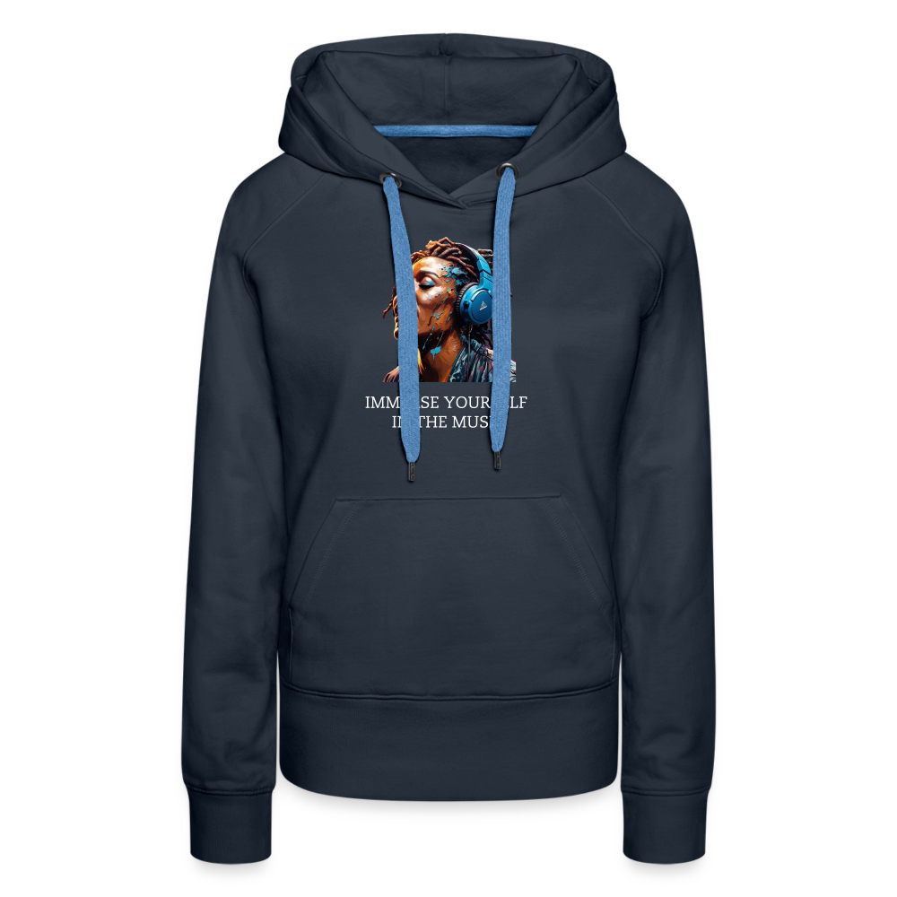 IMMERSE YOURSELF IN THE MUSIC!! WOMEN'S HOODIE - navy