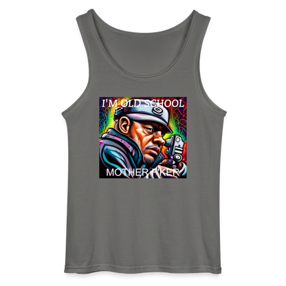 I'M OLD SCHOOL - MEN'S TANK TOP - charcoal grey