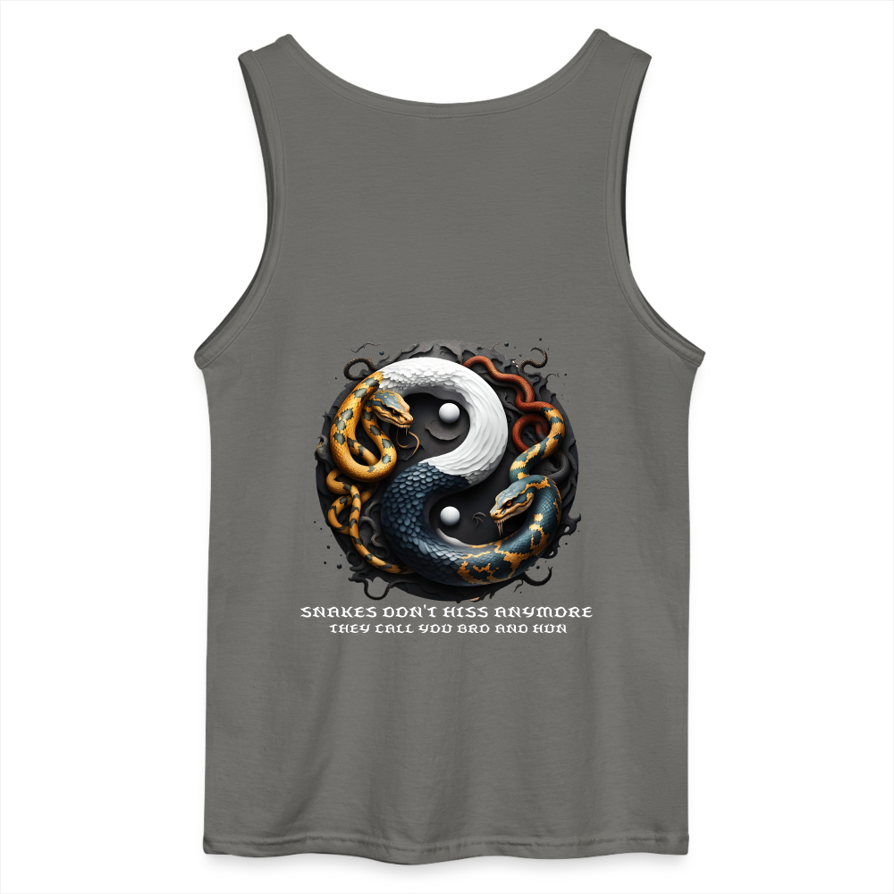 YING YANG - MEN'S TANK TOP - charcoal grey