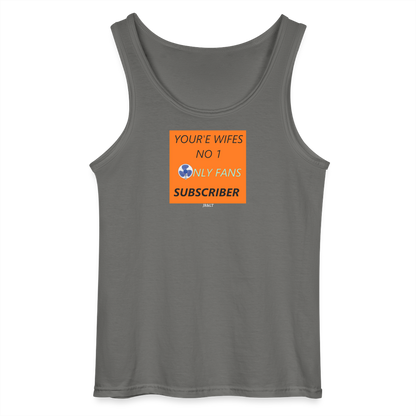 YOUR WIFE'S NO1 - MEN'S TANK TOP - charcoal grey