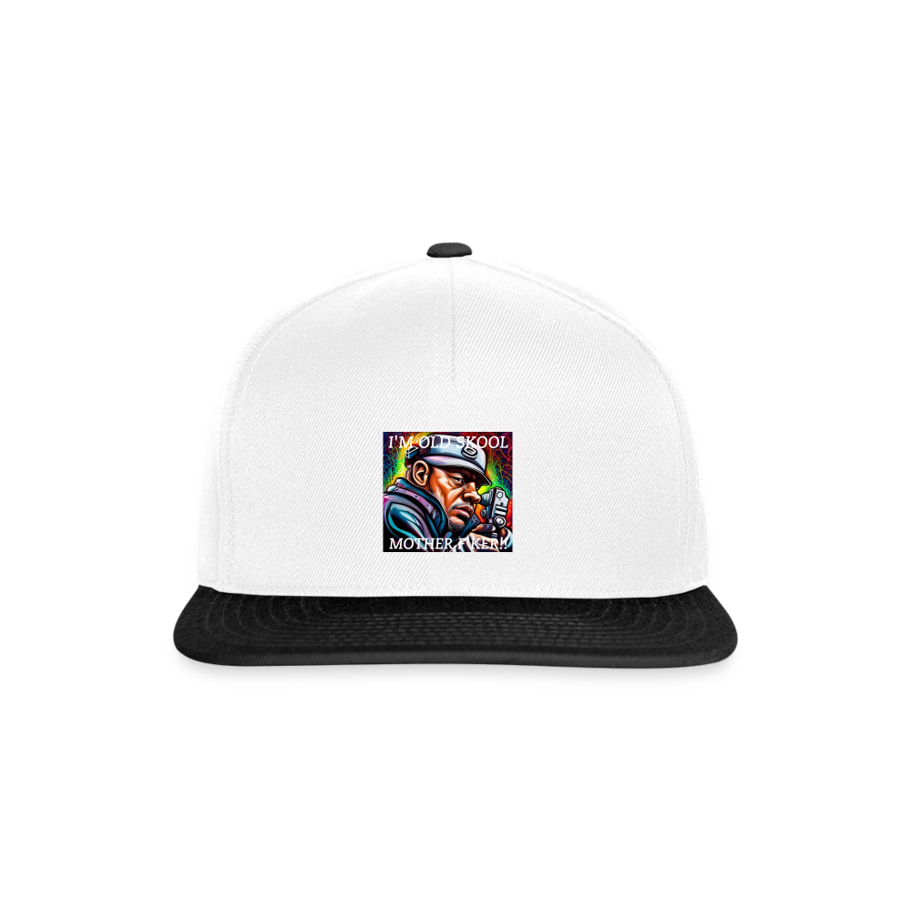 I'M OLD SCHOOL MOTHERF'KER!! SNAPBACK CAP - white/black