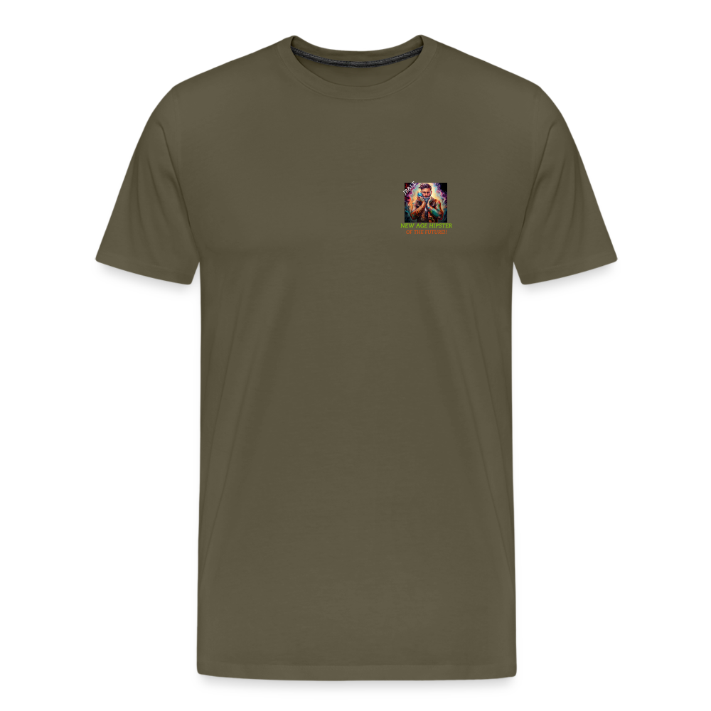 NEW AGE HIPSTER OF THE FUTURE!! MENS PREMIM T-SHIRT - khaki