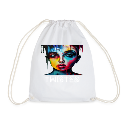 TWISTED!! DRAWSTRING BAG - white