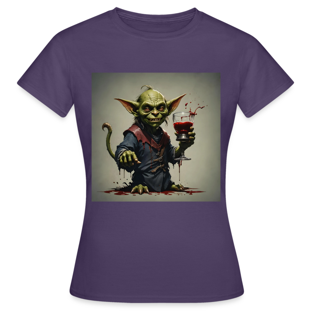 GOBLIN WITH A GOBLET - WOMEN'S CLASSIC T-SHIRT - dark purple