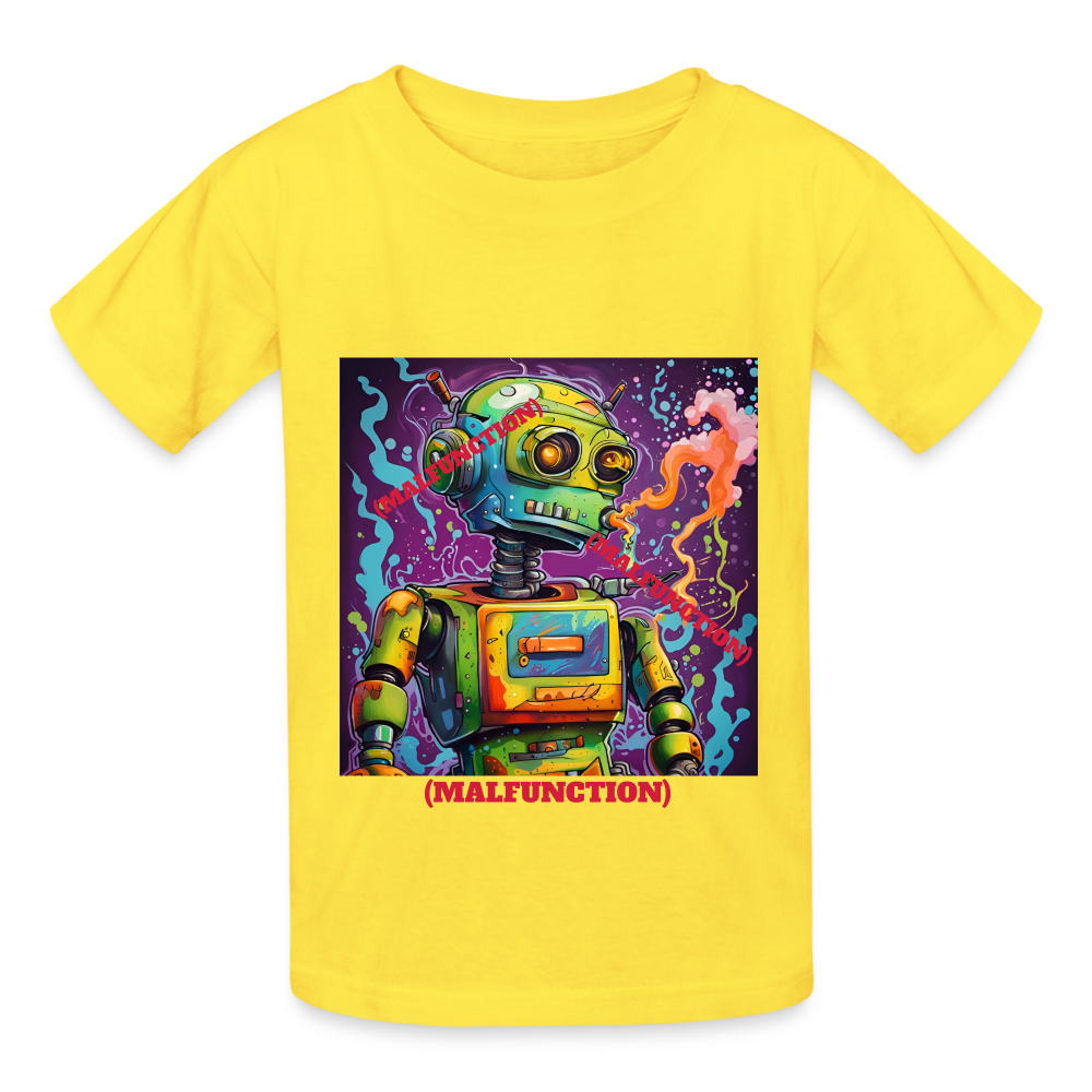 MALFUNCTIONING ROBOT!! CHILDREN'S T-SHIRT - yellow