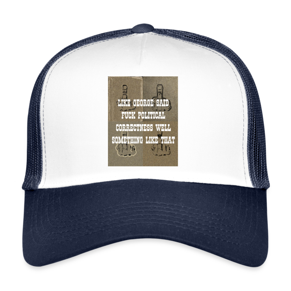 FUCK POLITICAL CORRECTNESS - BREATHABLE CAP - white/navy