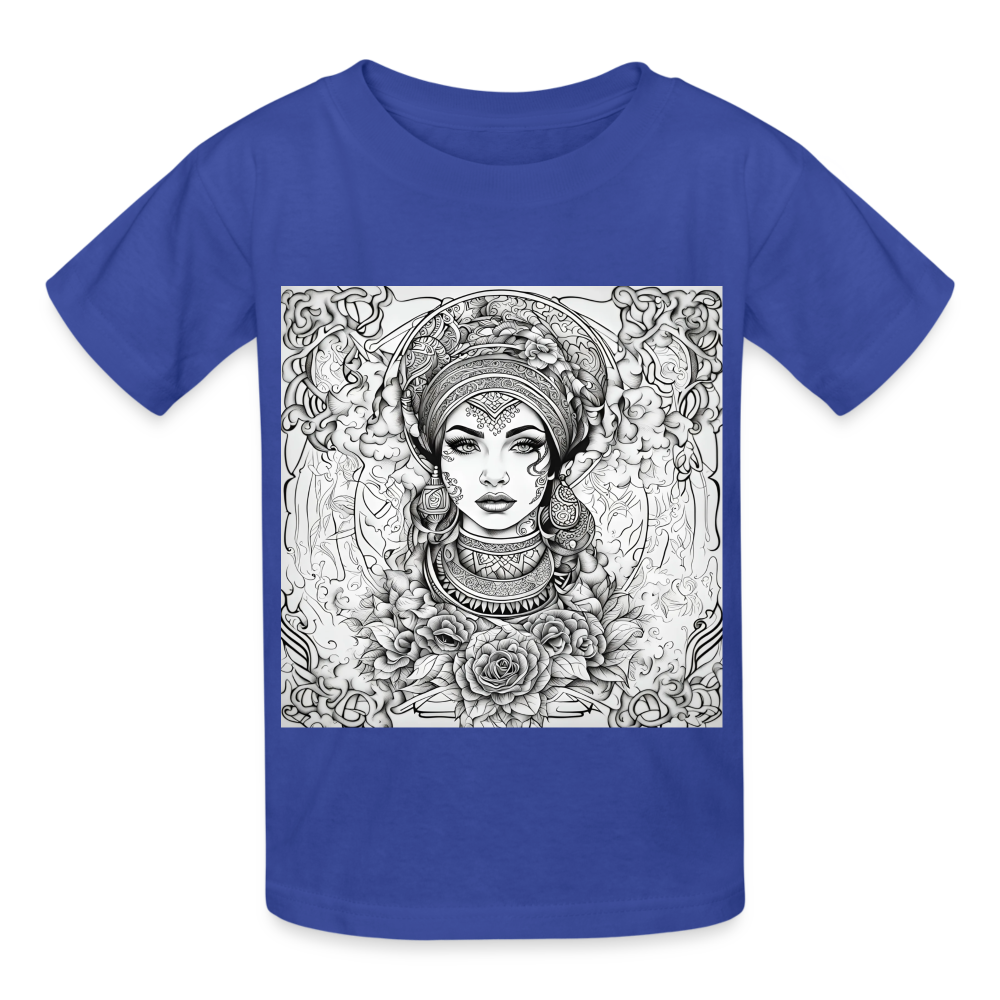 COLOUR ME IN TAROT READER - CHILDREN'S T-SHIRT - royal blue