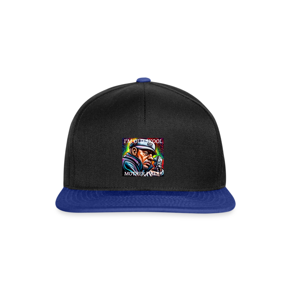 I'M OLD SCHOOL MOTHERF'KER!! SNAPBACK CAP - black/bright royal