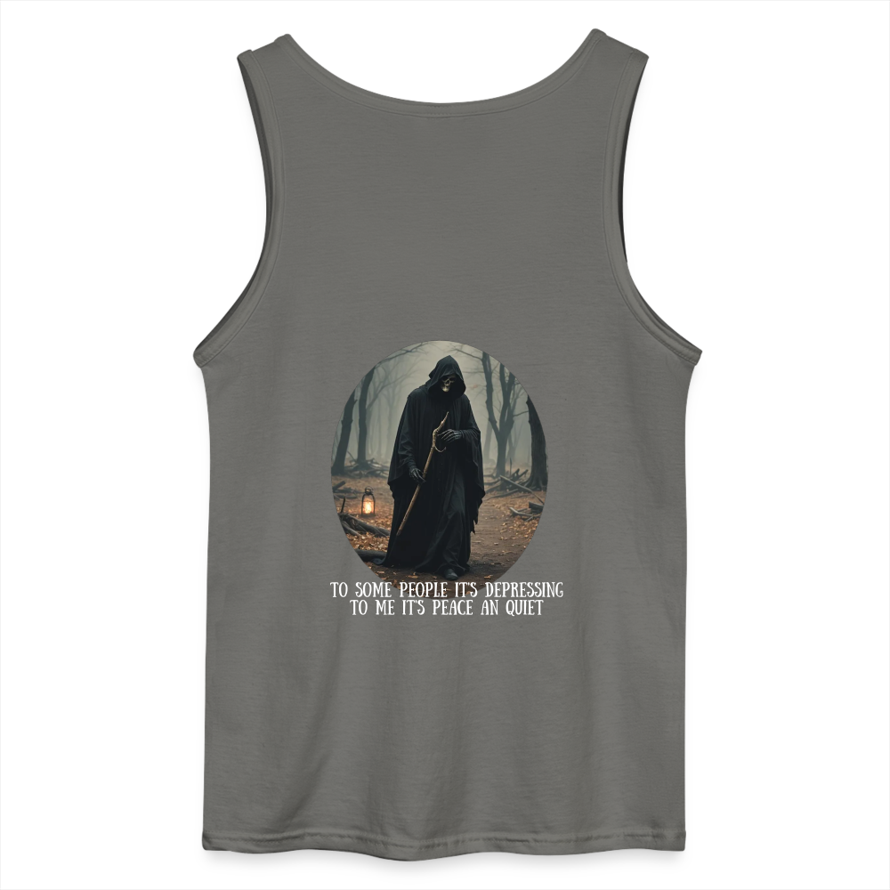 LONELY GRIM REAPER - MEN'S TANK TOP - charcoal grey