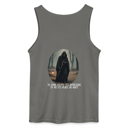 LONELY GRIM REAPER - MEN'S TANK TOP - charcoal grey