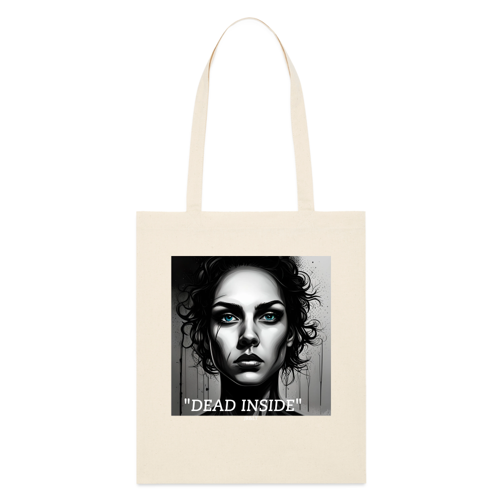 "DEAD INSIDE" TOTE BAG - natural raw