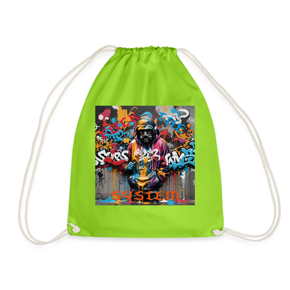 F#CK THE SYSTEM DRAW STRING BAG - neon green