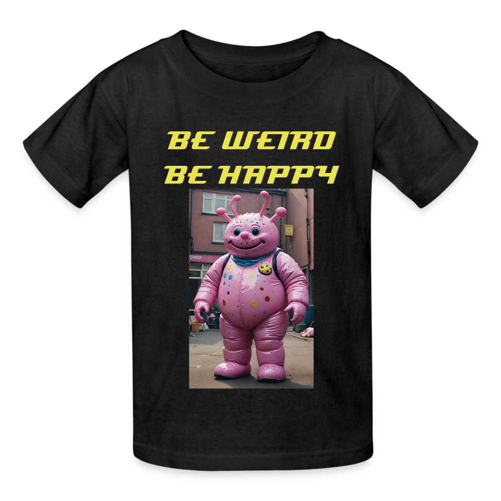 BE WEIRD BE HAPPY - CHILDREN'S T-SHIRT - black