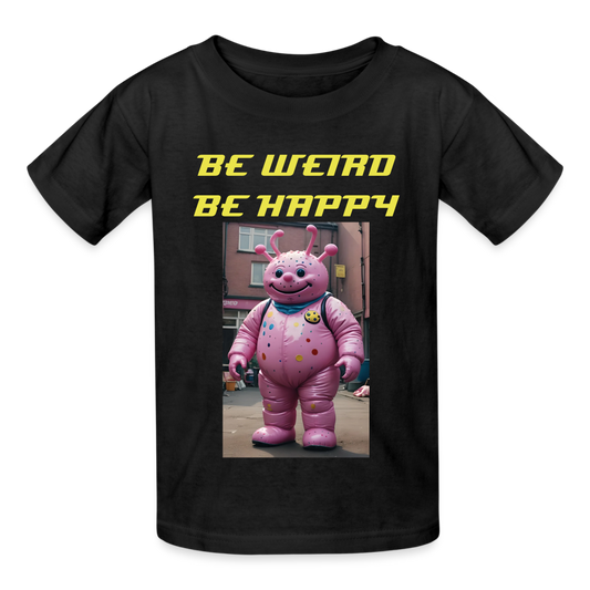 BE WEIRD BE HAPPY - CHILDREN'S T-SHIRT - black