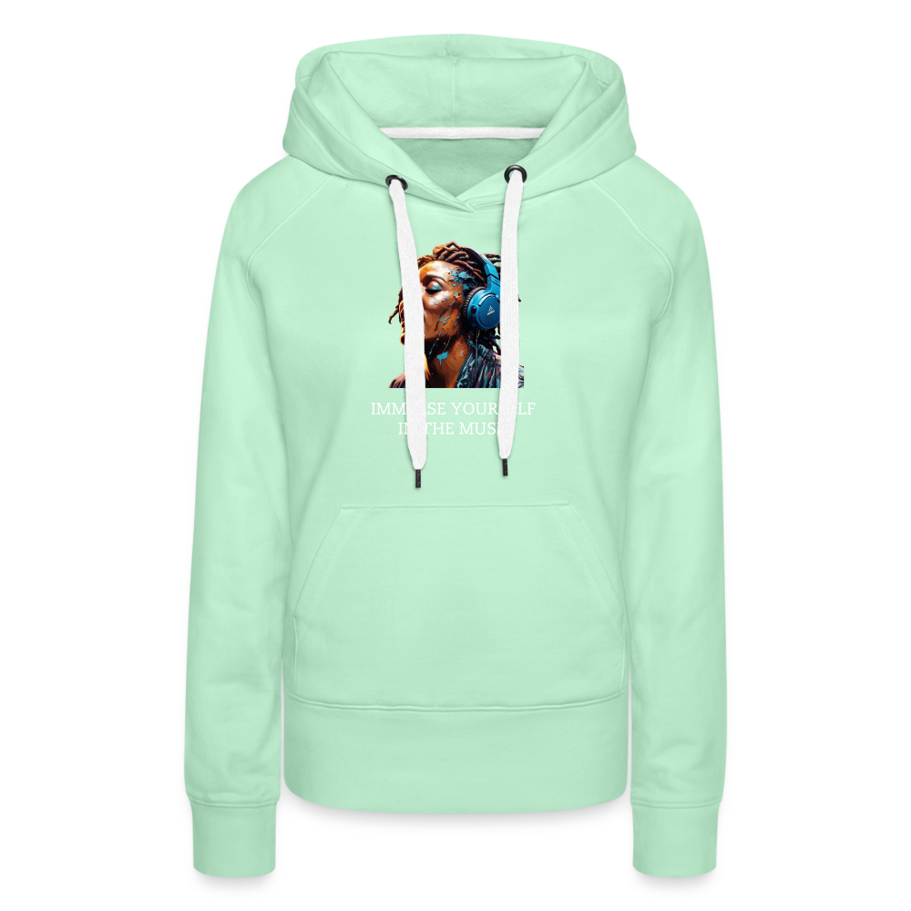 IMMERSE YOURSELF IN THE MUSIC!! WOMEN'S HOODIE - light mint