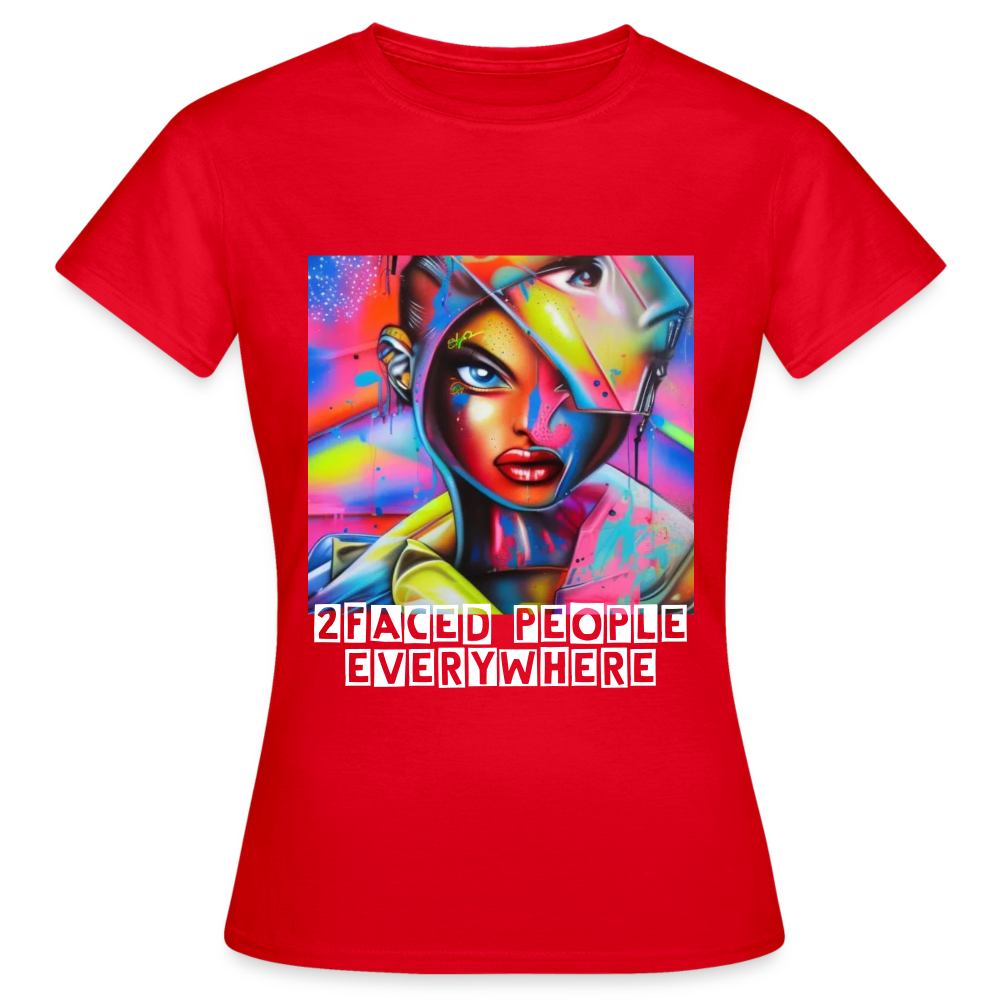 TWO FACED!! - WOMEN'S T=SHIRT - red