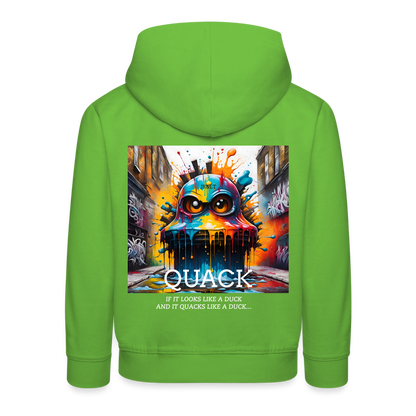 QUACK!! CHILDREN'S HOODIE - light green