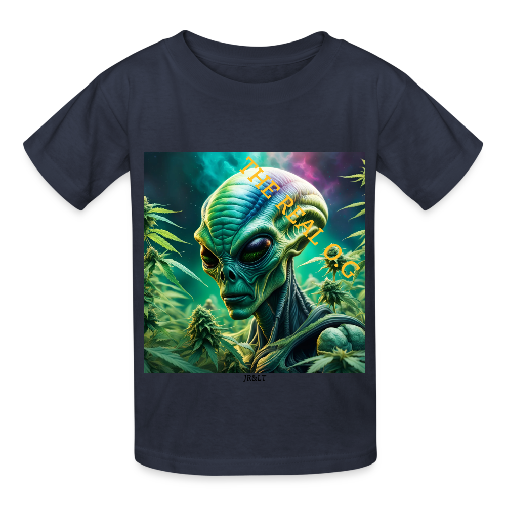 THE REAL ALIEN O.G!! - CHILDREN'S T-SHIRT - navy