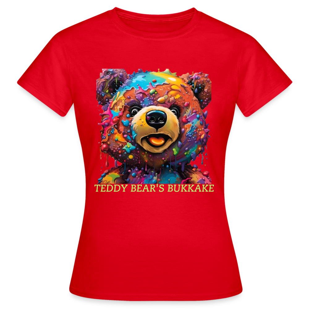 TEDDY BEAR'S BUKKAKE!! WOMENS T-SHIRT - red