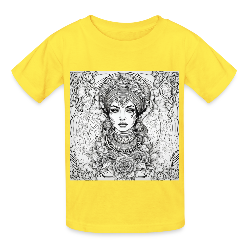 COLOUR ME IN TAROT READER - CHILDREN'S T-SHIRT - yellow