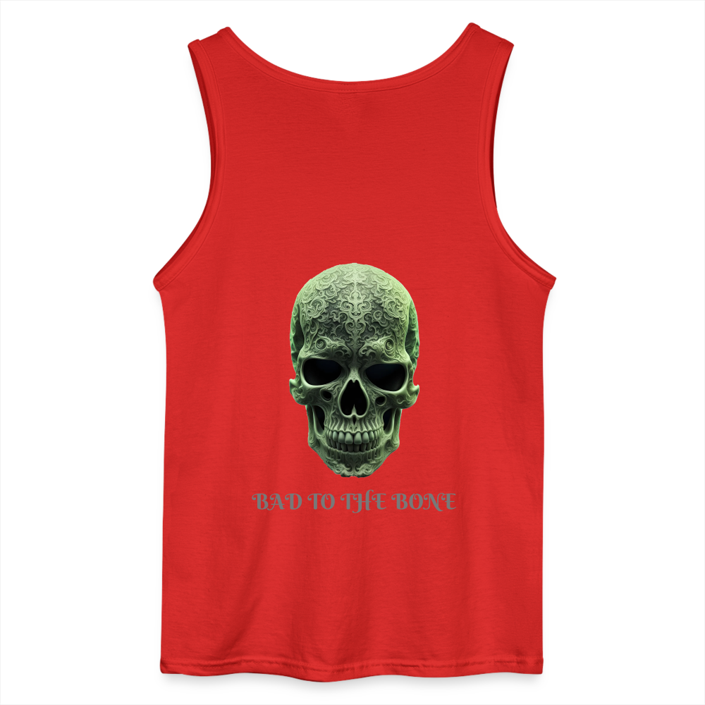 BAD TO THE BONE- MEN'S TANK TOP - red