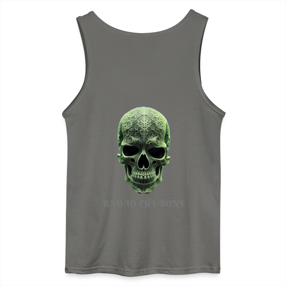 BAD TO THE BONE- MEN'S TANK TOP - charcoal grey