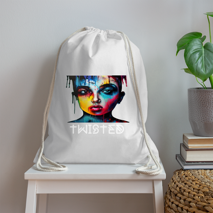 TWISTED!! DRAWSTRING BAG - white