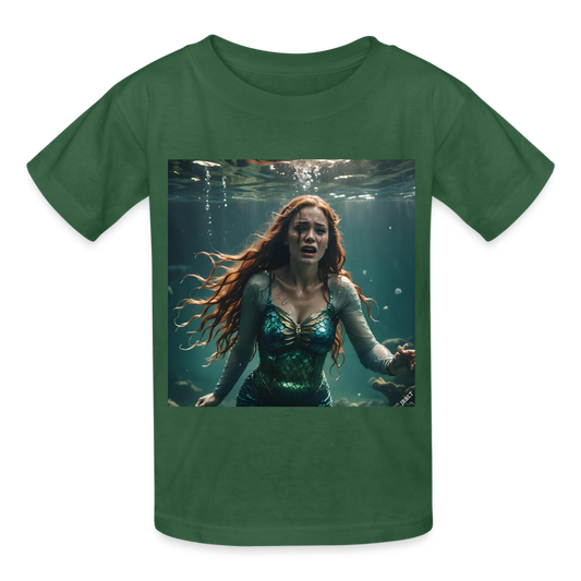 SOULESS MERMAID!! CHILDREN'S T-SHIRT - bottle green