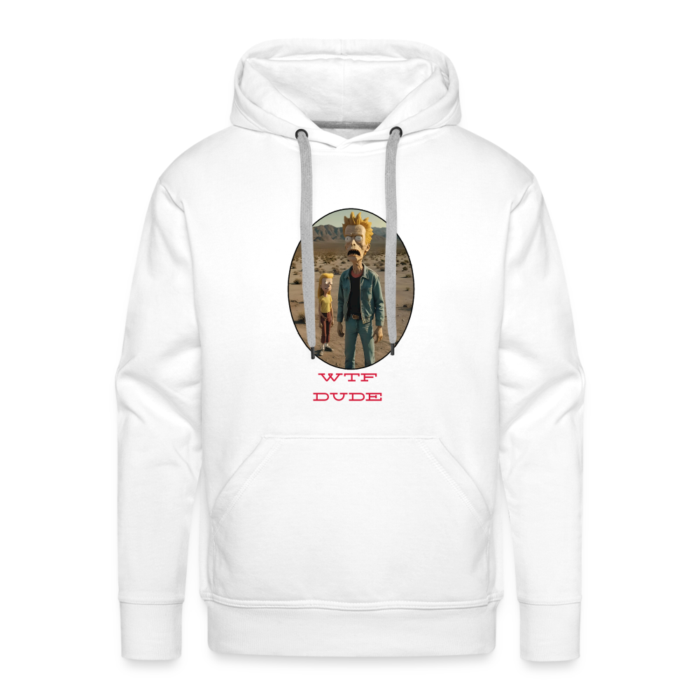 WTF  DUDE!! MEN'S HOODIE - white