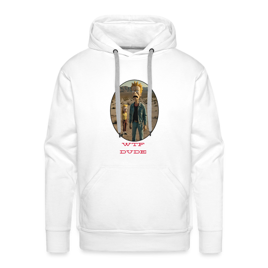 WTF  DUDE!! MEN'S HOODIE - white