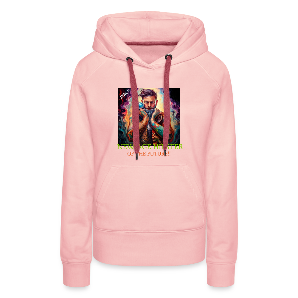 NEW AGE HIPSTER... WOMENS HOODIE - crystal pink