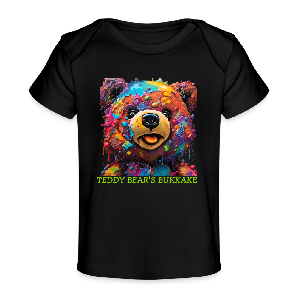 TEDDY BEAR'S BUKKAKE!! BABY'S T-SHIRT - black