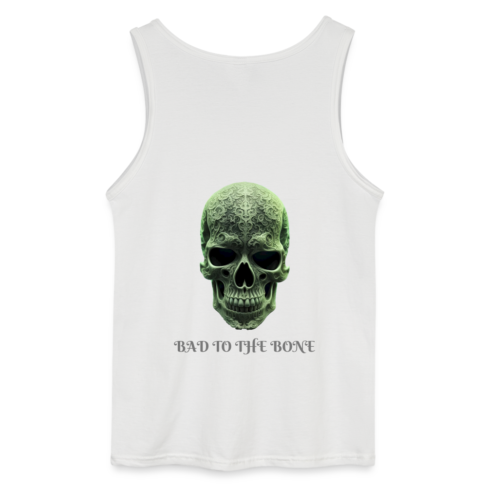 BAD TO THE BONE- MEN'S TANK TOP - white