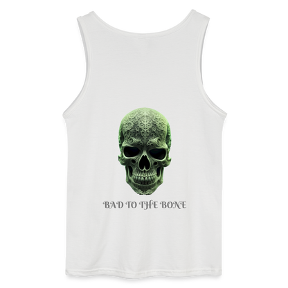 BAD TO THE BONE- MEN'S TANK TOP - white