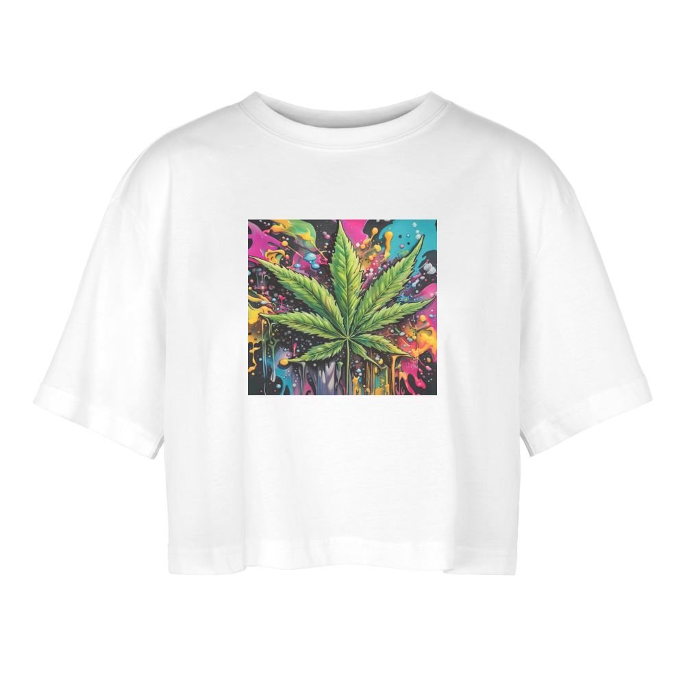 MARY JANE!! WOMEN'S OVERSIZED CROP TOP - white