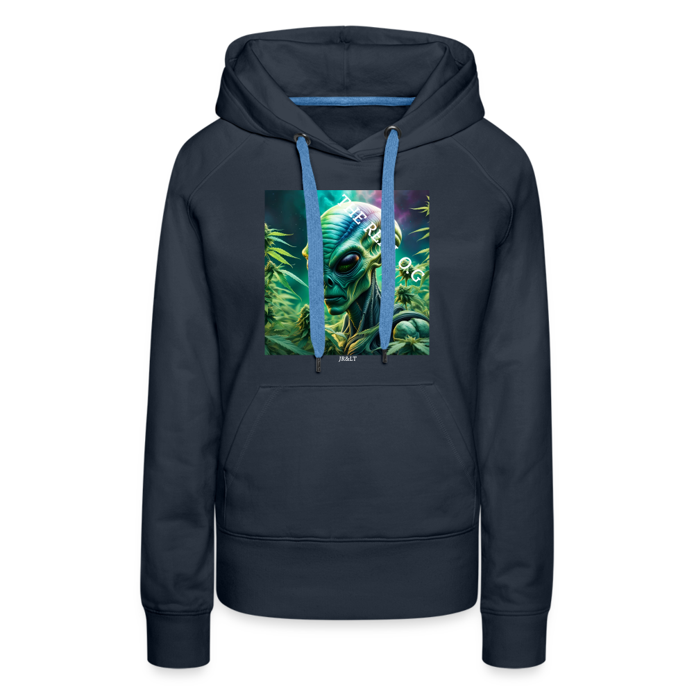 THE REAL ALIEN O.G!! - WOMENS HOODIE - navy