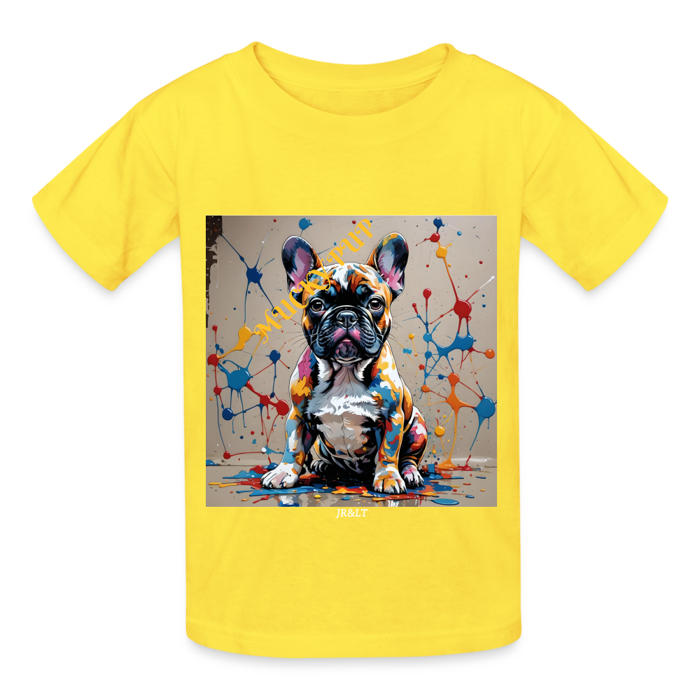 MUCKY PUP!! - CHILDREN'S T-SHIRT - yellow